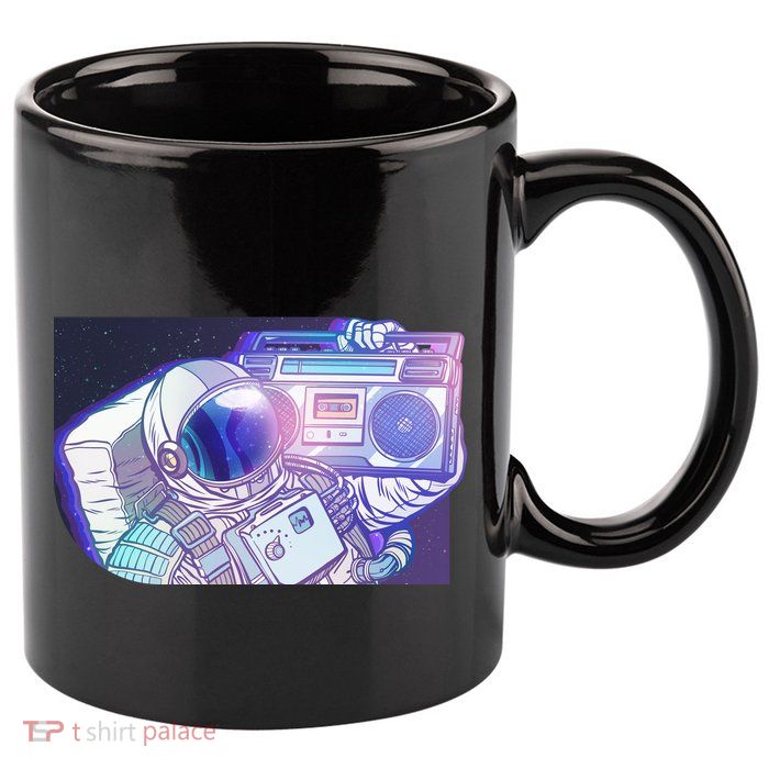 Retro Astronaut Galazy Boombox 11oz C Handle Ceramic Mug