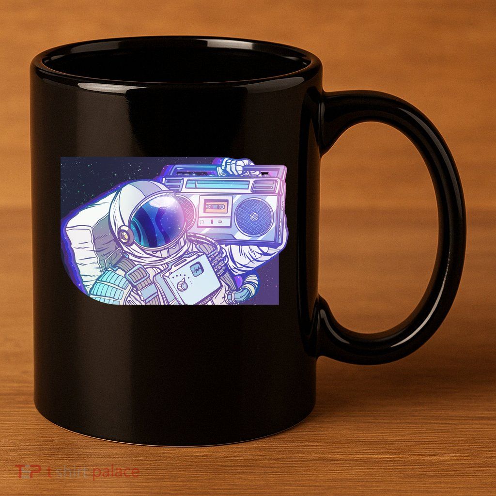 Retro Astronaut Galazy Boombox 11oz C Handle Ceramic Mug
