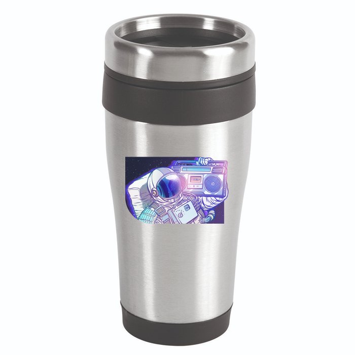 Retro Astronaut Galazy Boombox 16oz Travel Tumbler