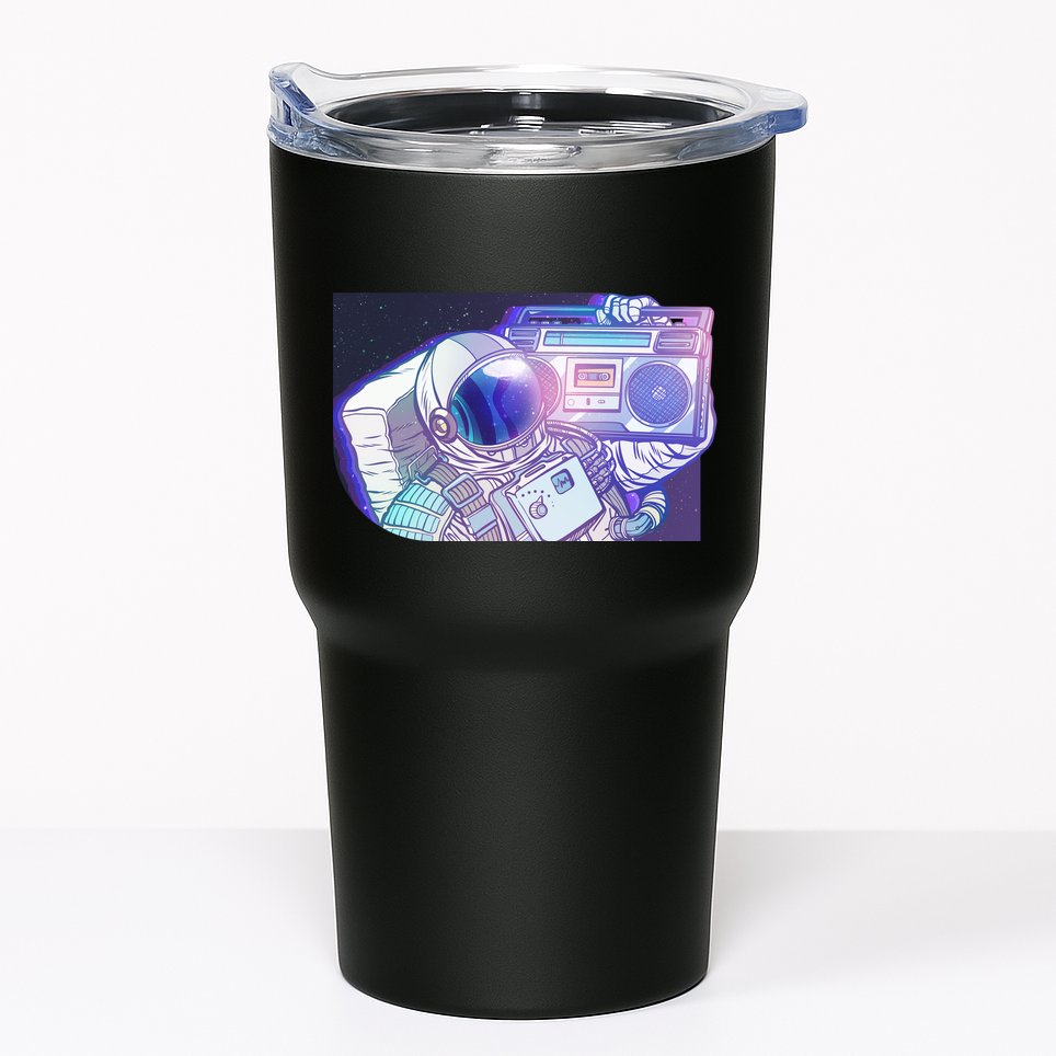 Retro Astronaut Galazy Boombox Tumbler