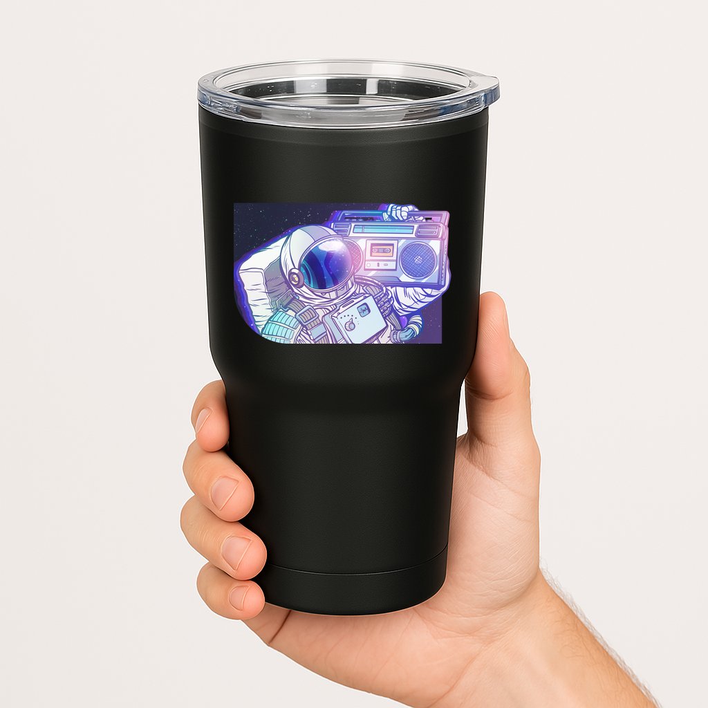 Retro Astronaut Galazy Boombox Tumbler