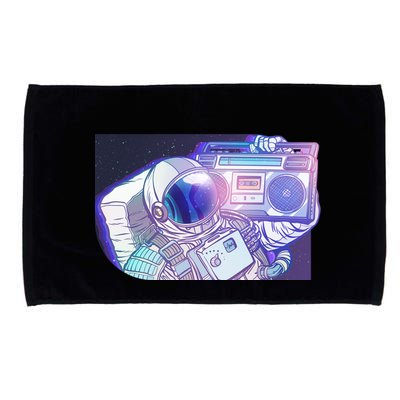 Retro Astronaut Galazy Boombox Microfiber Hand Towel