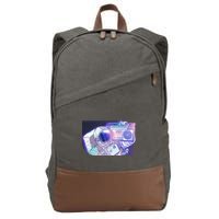 Retro Astronaut Galazy Boombox Cotton Canvas Backpack