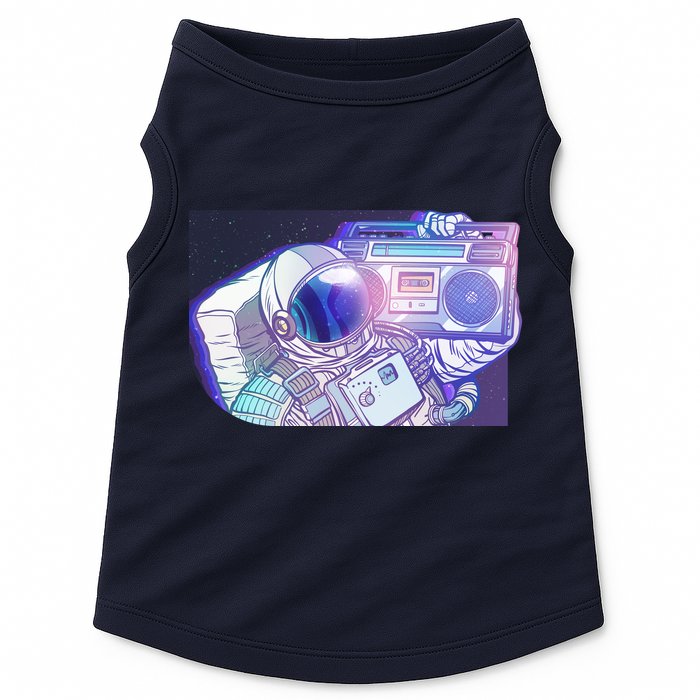 Retro Astronaut Galazy Boombox Doggie Tank