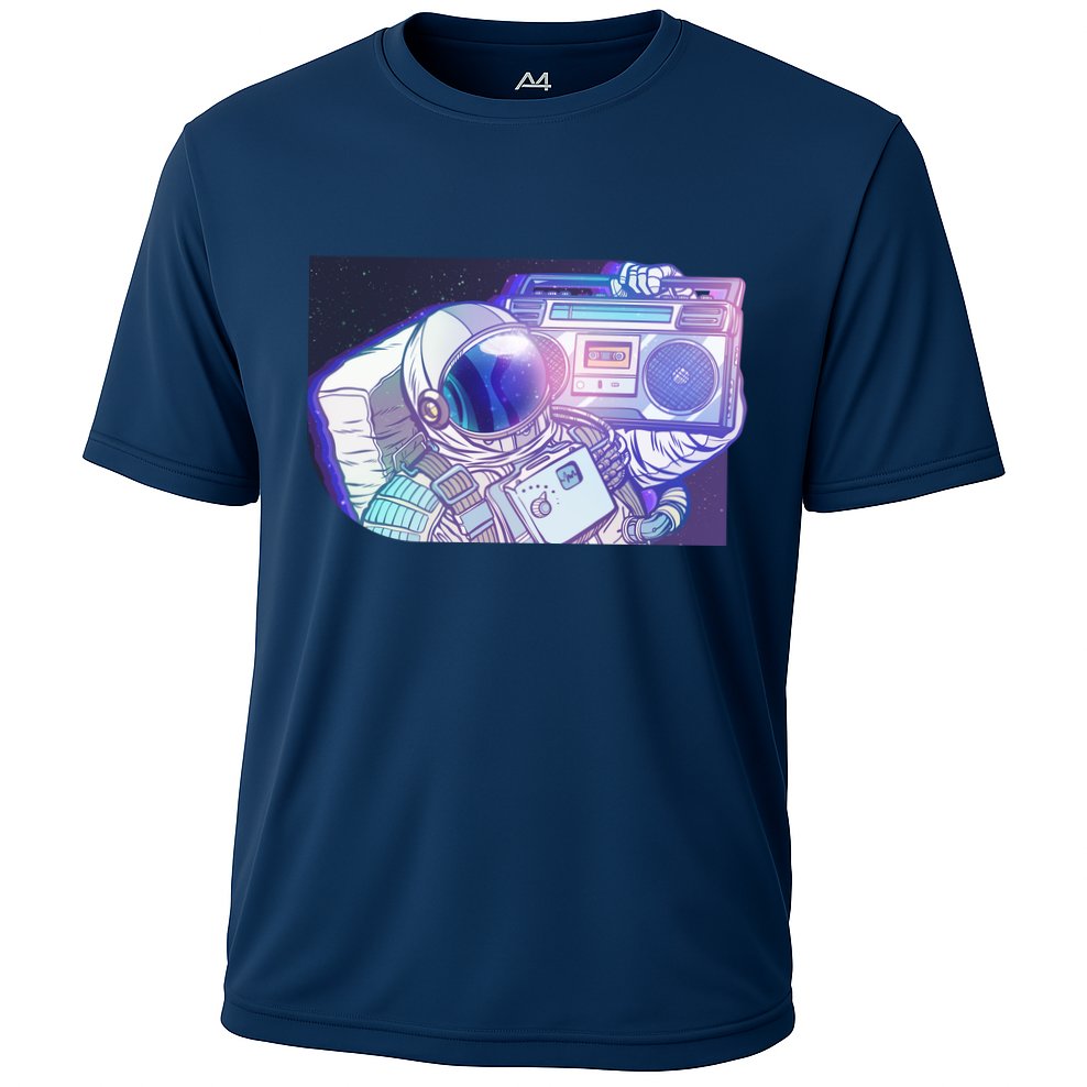 Retro Astronaut Galazy Boombox Performance Shirt