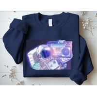 Retro Astronaut Galazy Boombox Sweatshirt
