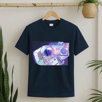 Retro Astronaut Galazy Boombox T-Shirt