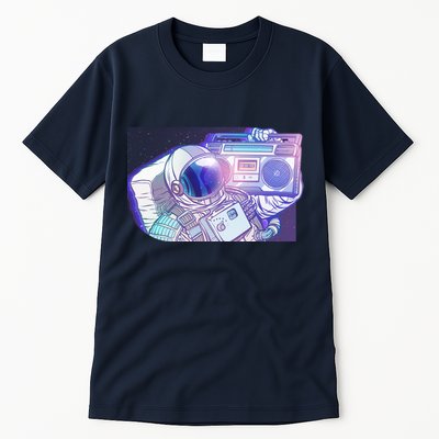 Retro Astronaut Galazy Boombox Tall T-Shirt