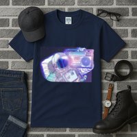 Retro Astronaut Galazy Boombox Tall T-Shirt