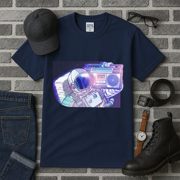 Retro Astronaut Galazy Boombox Tall T-Shirt