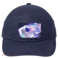 Retro Astronaut Galazy Boombox 7-Panel Snapback Hat