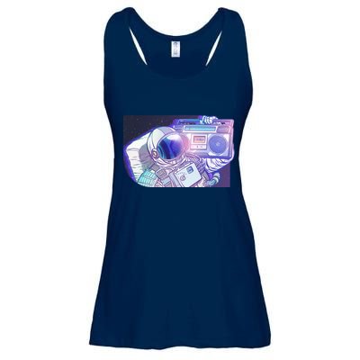 Retro Astronaut Galazy Boombox Ladies Essential Flowy Tank
