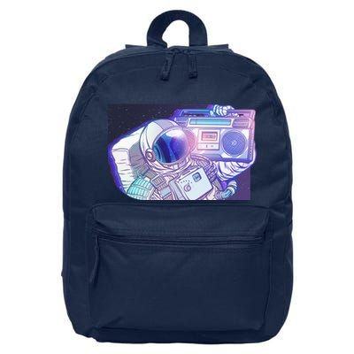 Retro Astronaut Galazy Boombox 16 in Basic Backpack