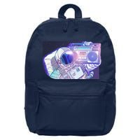 Retro Astronaut Galazy Boombox 16 in Basic Backpack
