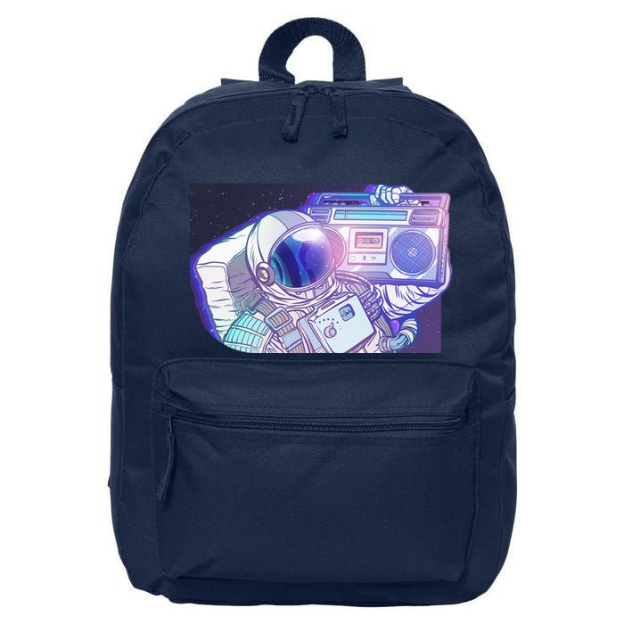 Retro Astronaut Galazy Boombox 16 in Basic Backpack
