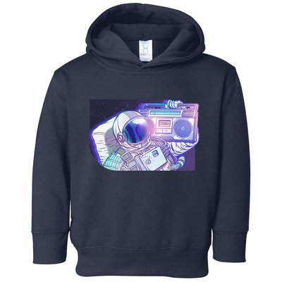 Retro Astronaut Galazy Boombox Toddler Hoodie