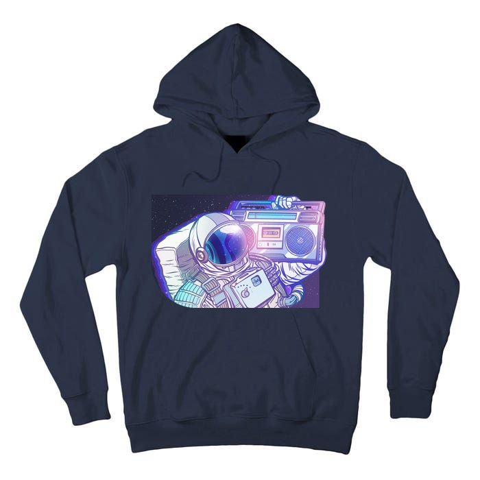 Retro Astronaut Galazy Boombox Tall Hoodie