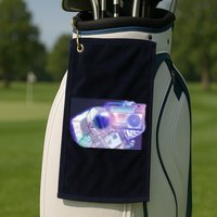 Retro Astronaut Galazy Boombox Golf Towel
