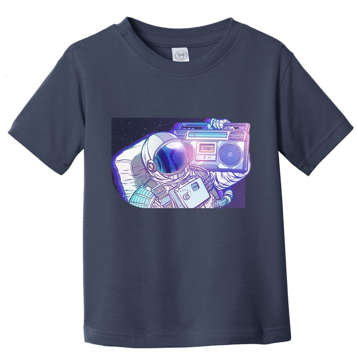 Retro Astronaut Galazy Boombox Toddler T-Shirt