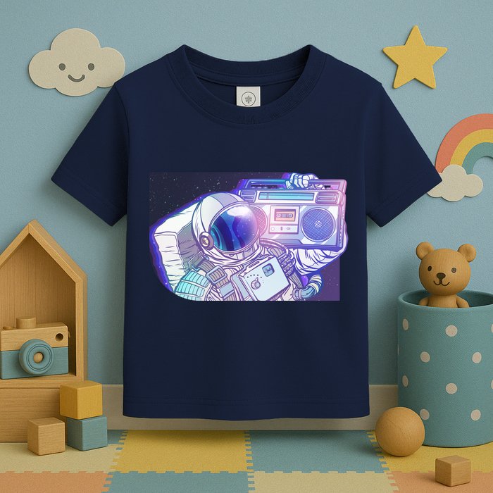 Retro Astronaut Galazy Boombox Toddler T-Shirt