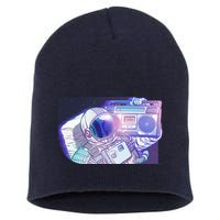 Retro Astronaut Galazy Boombox Short Acrylic Beanie