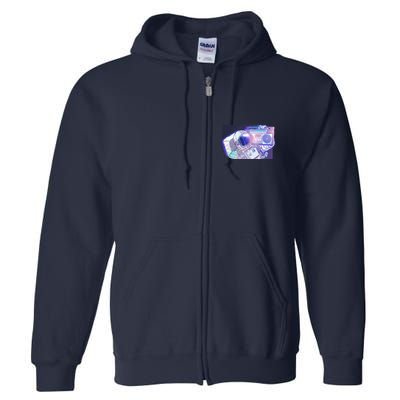 Retro Astronaut Galazy Boombox Full Zip Hoodie