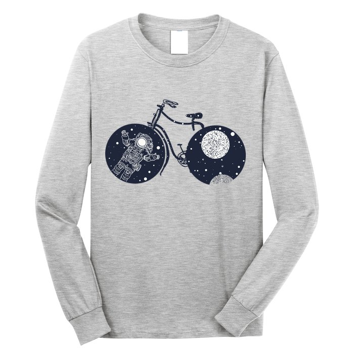 Retro Astronaut Space Bicycle Long Sleeve Shirt