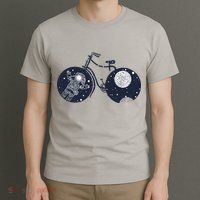 Retro Astronaut Space Bicycle T-Shirt