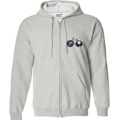 Retro Astronaut Space Bicycle Full Zip Hoodie