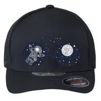 Retro Astronaut Space Bicycle Flexfit Unipanel Trucker Cap