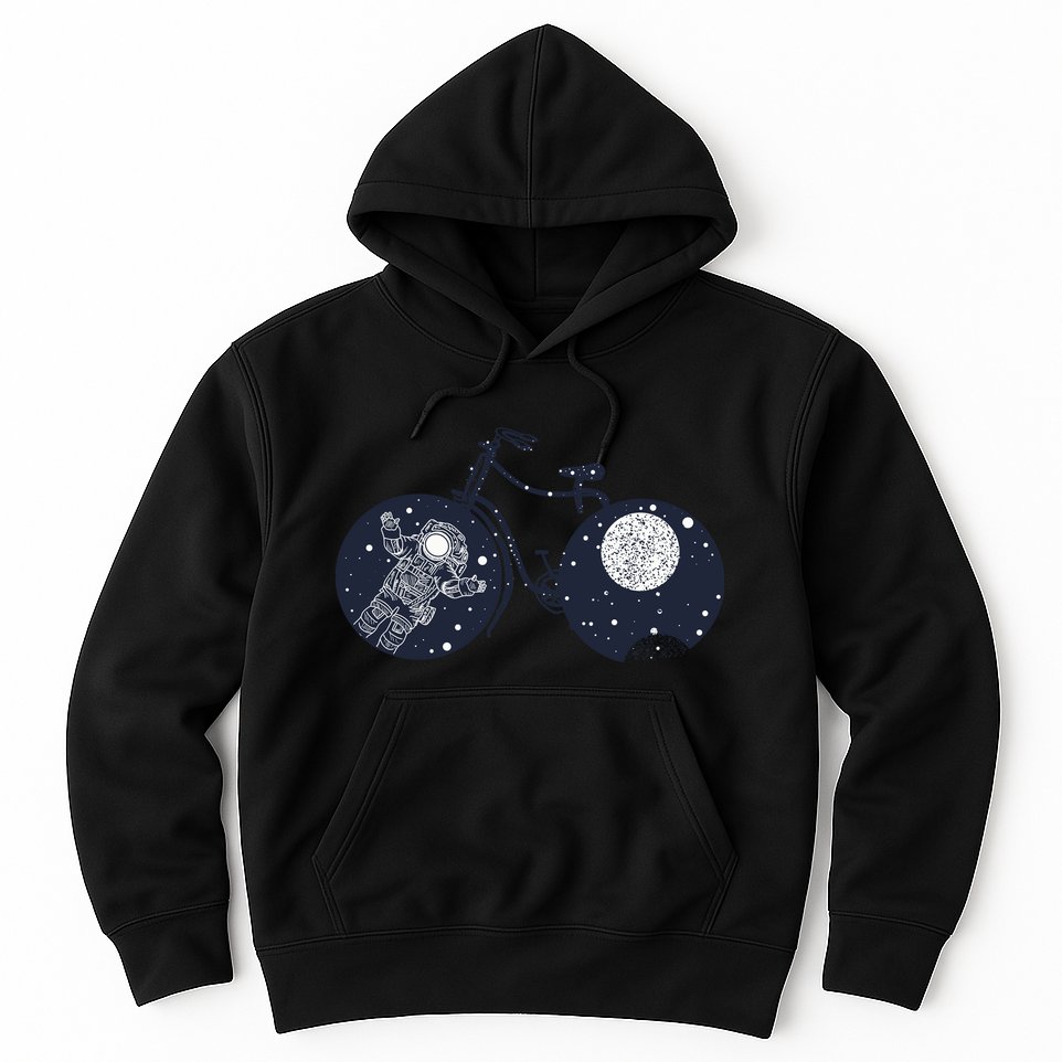 Retro Astronaut Space Bicycle Hoodie