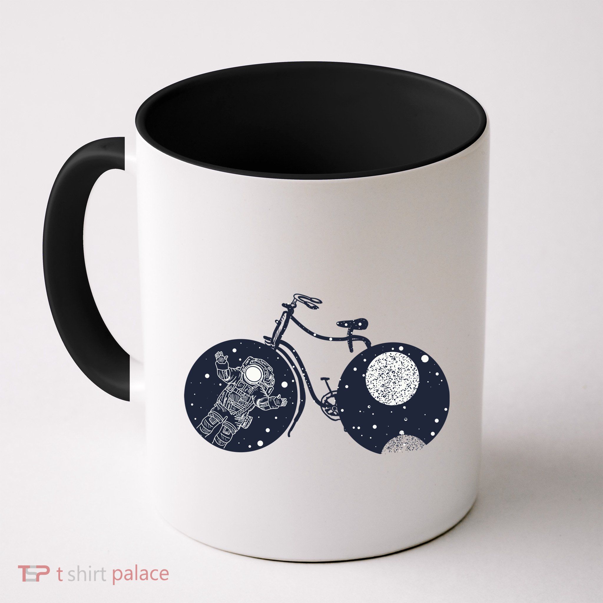 Retro Astronaut Space Bicycle Mug