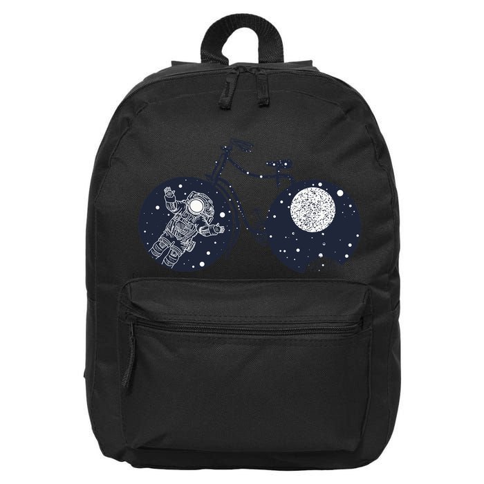 Retro Astronaut Space Bicycle 16 in Basic Backpack
