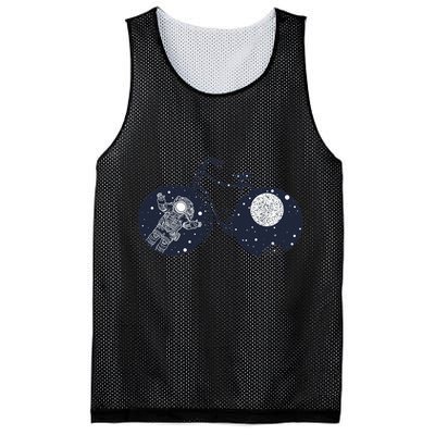 Retro Astronaut Space Bicycle Mesh Reversible Basketball Jersey Tank
