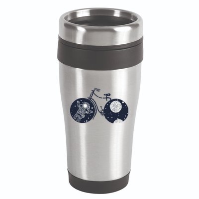 Retro Astronaut Space Bicycle 16oz Travel Tumbler