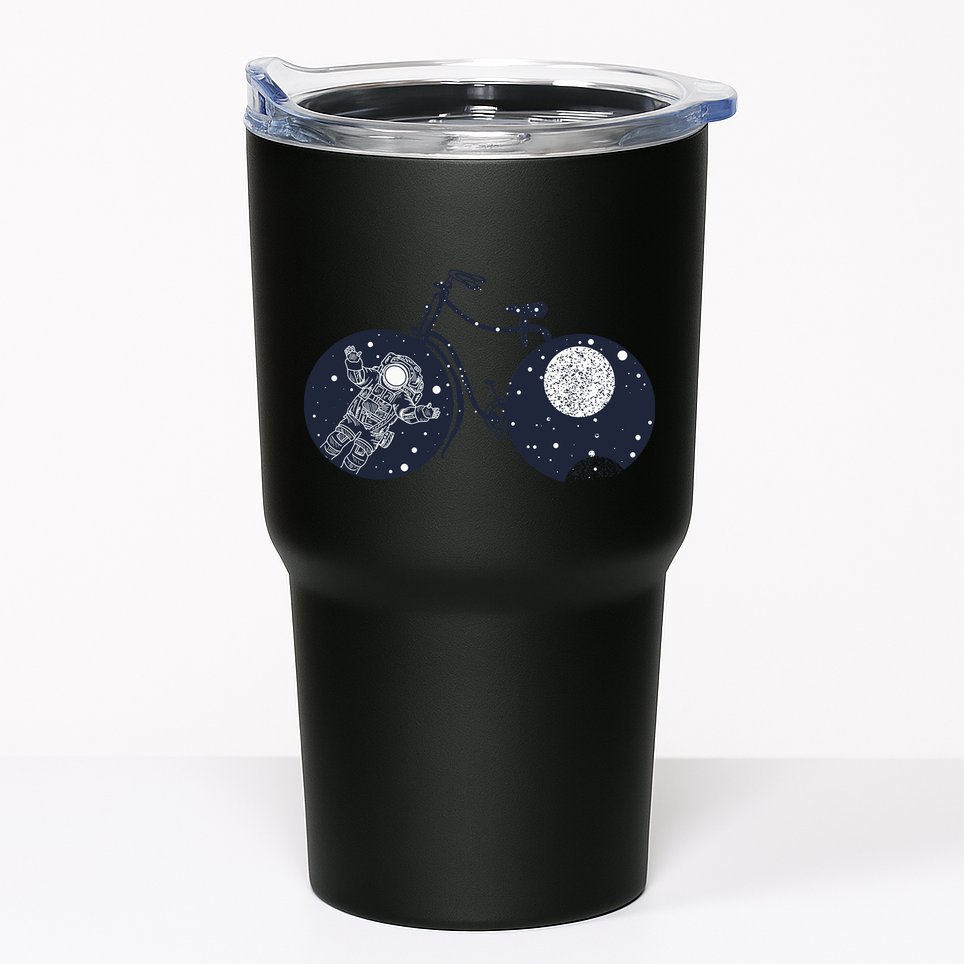 Retro Astronaut Space Bicycle Tumbler