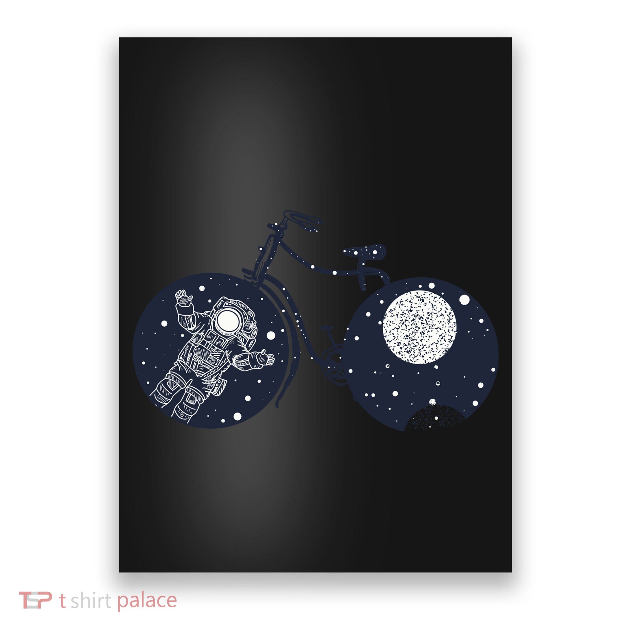 Retro Astronaut Space Bicycle Poster