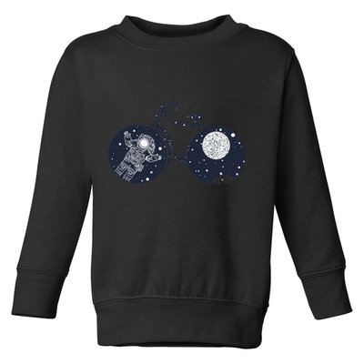 Retro Astronaut Space Bicycle Toddler Sweatshirt
