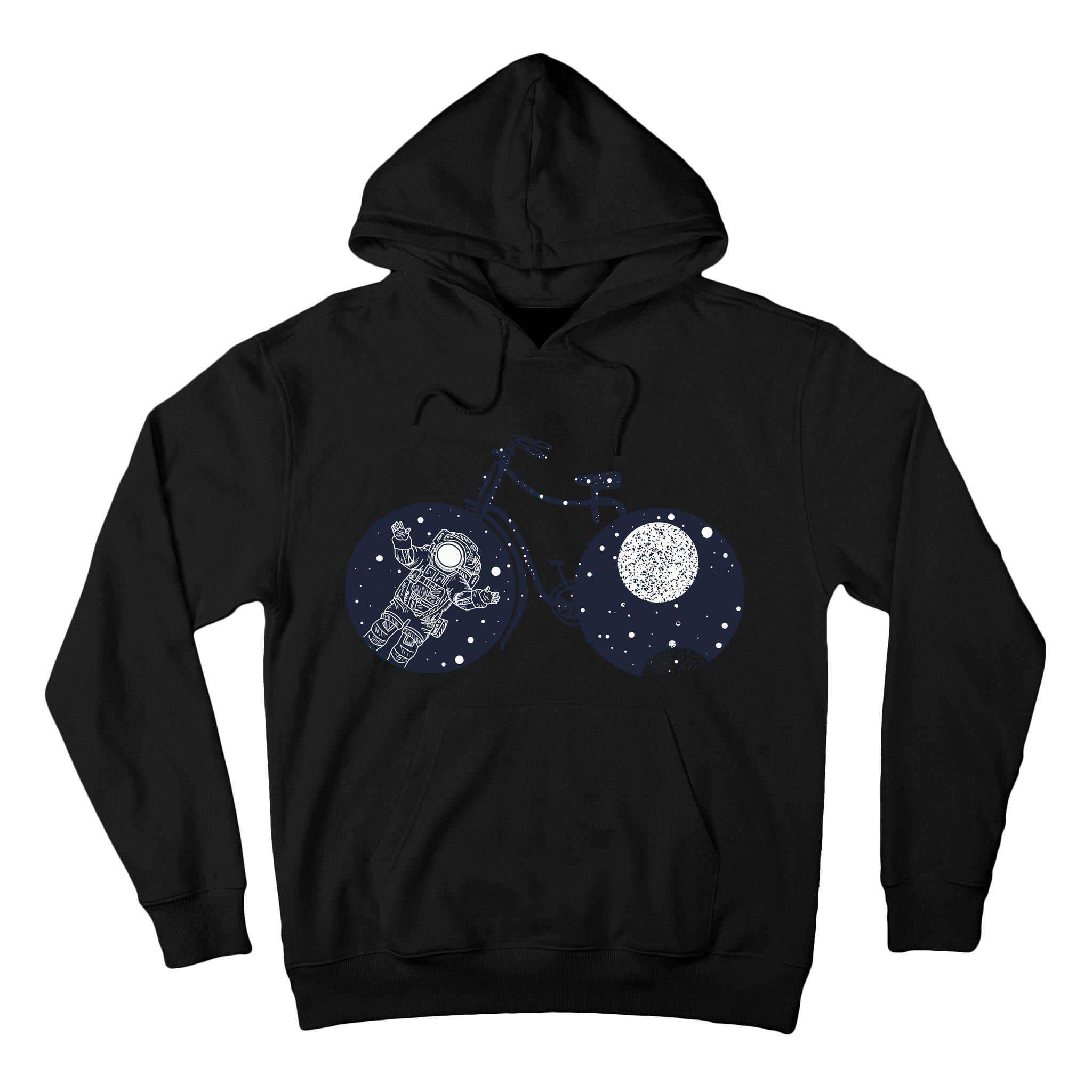 Retro Astronaut Space Bicycle Tall Hoodie