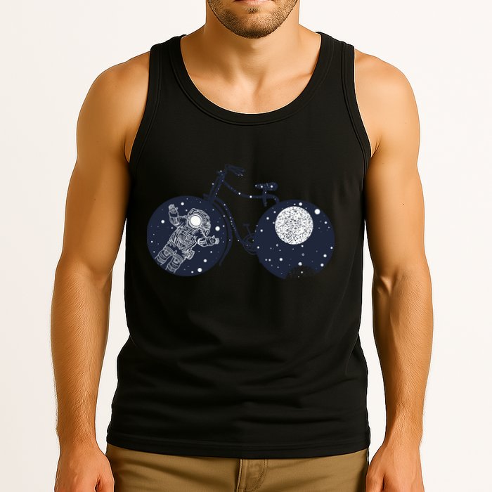 Retro Astronaut Space Bicycle Tank Top