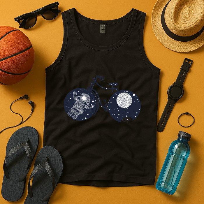 Retro Astronaut Space Bicycle Tank Top