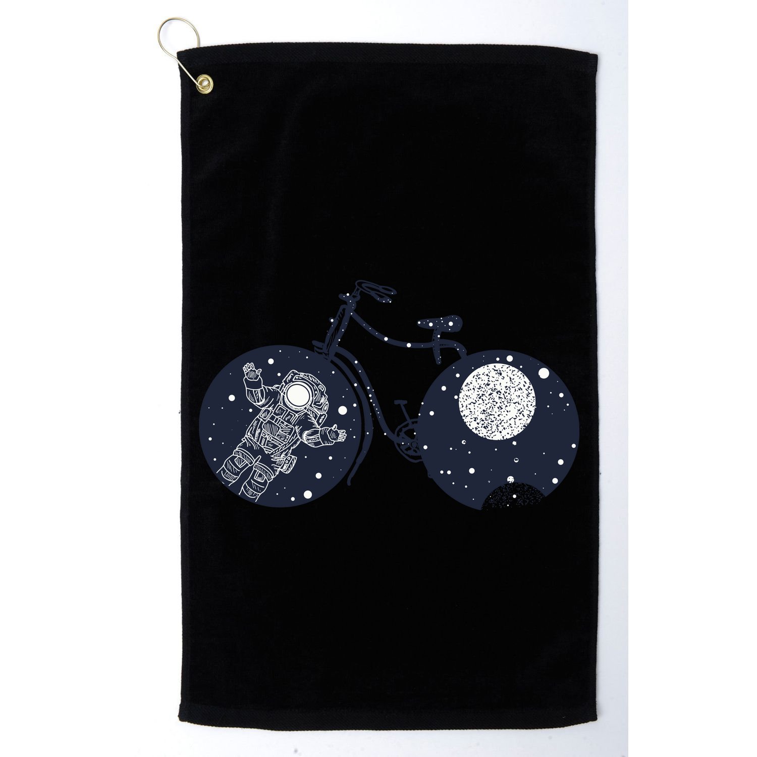 Retro Astronaut Space Bicycle Golf Towel