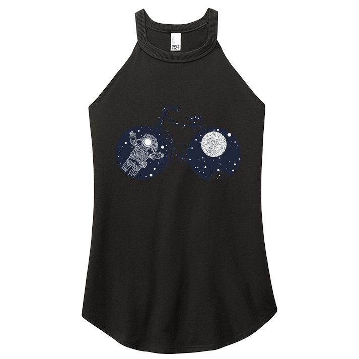 Retro Astronaut Space Bicycle Women's Perfect Tri Rocker Tank
