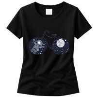 Retro Astronaut Space Bicycle Womens T-Shirt