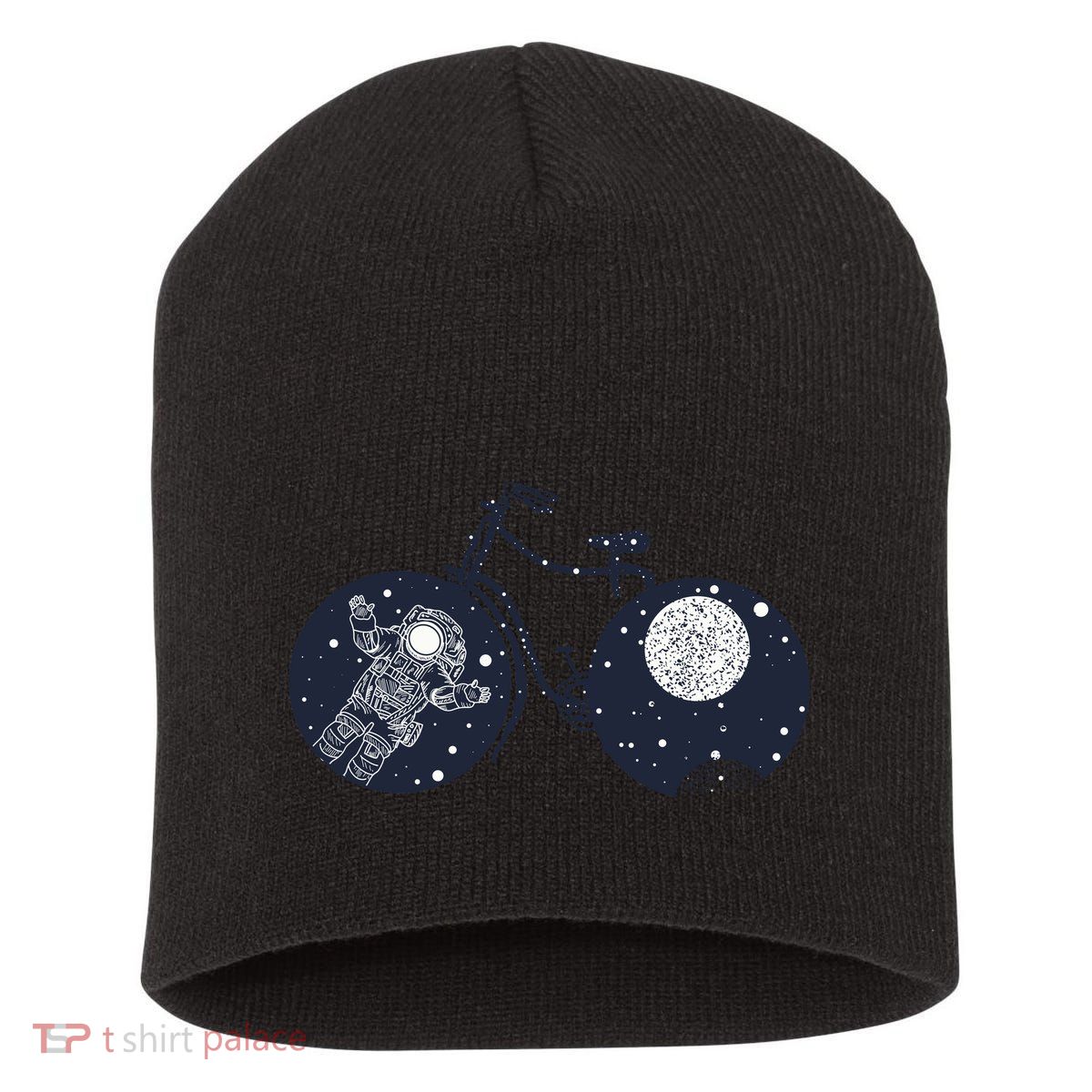 Retro Astronaut Space Bicycle Short Acrylic Beanie