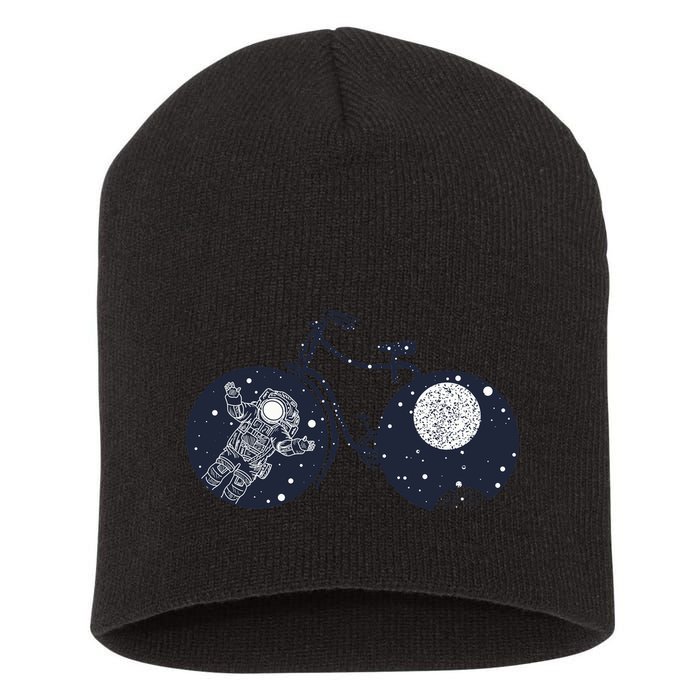 Retro Astronaut Space Bicycle Short Acrylic Beanie