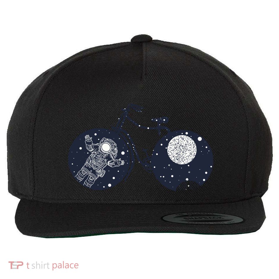 Retro Astronaut Space Bicycle Wool Snapback Cap