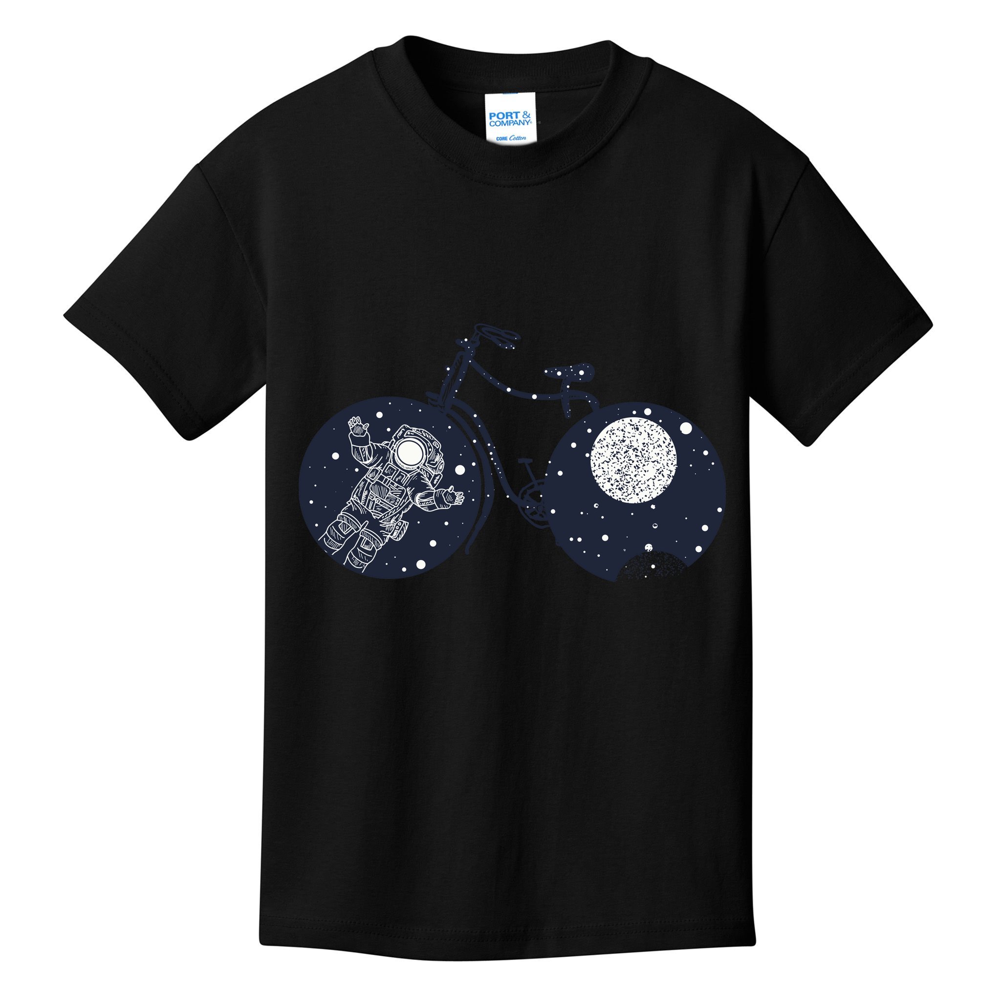 Retro Astronaut Space Bicycle Kids T-Shirt
