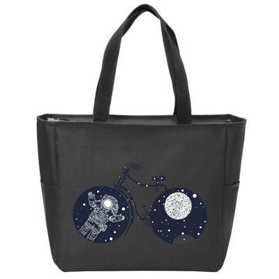 Retro Astronaut Space Bicycle Zip Tote Bag