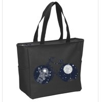 Retro Astronaut Space Bicycle Zip Tote Bag